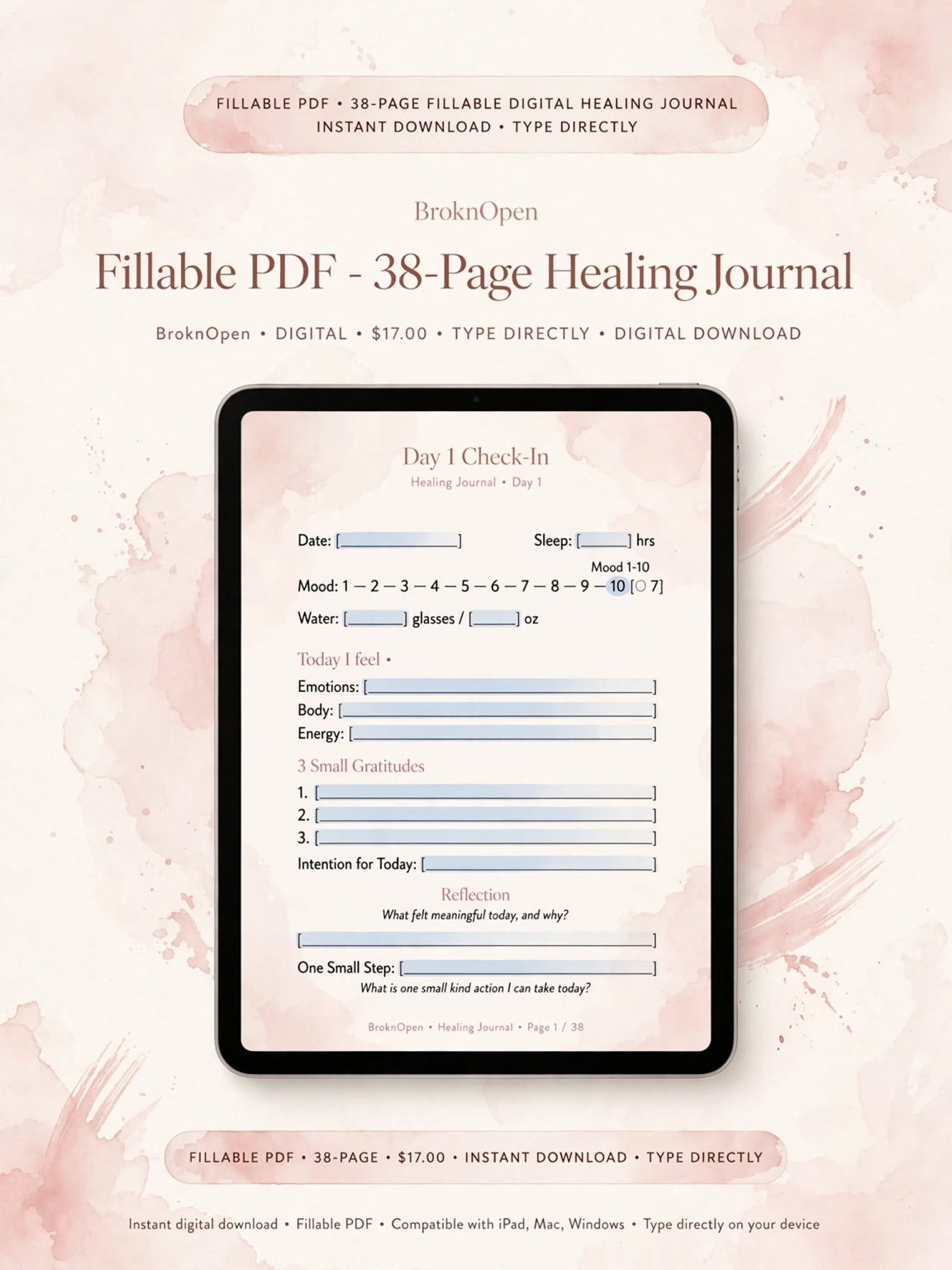 Healing Journal: A 30 Day Journey of Reflection & Realignment I Digital Download