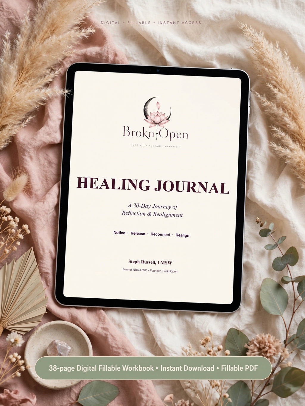 Healing Journal: A 30 Day Journey of Reflection & Realignment I Digital Download