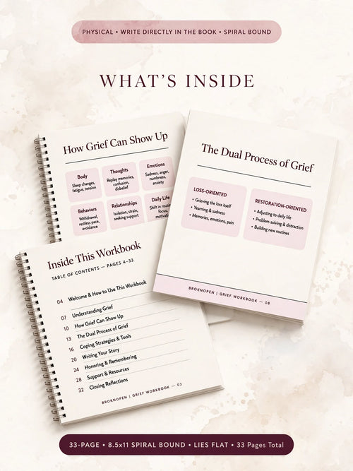 Healing Isn’t Linear: BroknOpen Grief Workbook I Spiral Bound