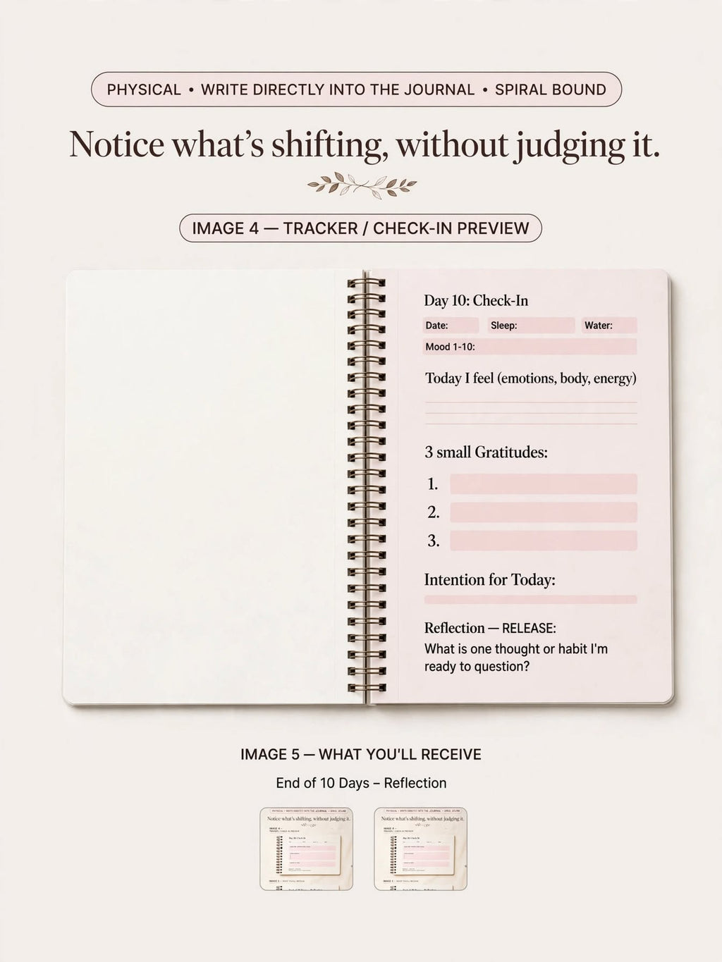 Healing Journal: A 30-Day Journey of Reflection & Realignment I Spiral Bound