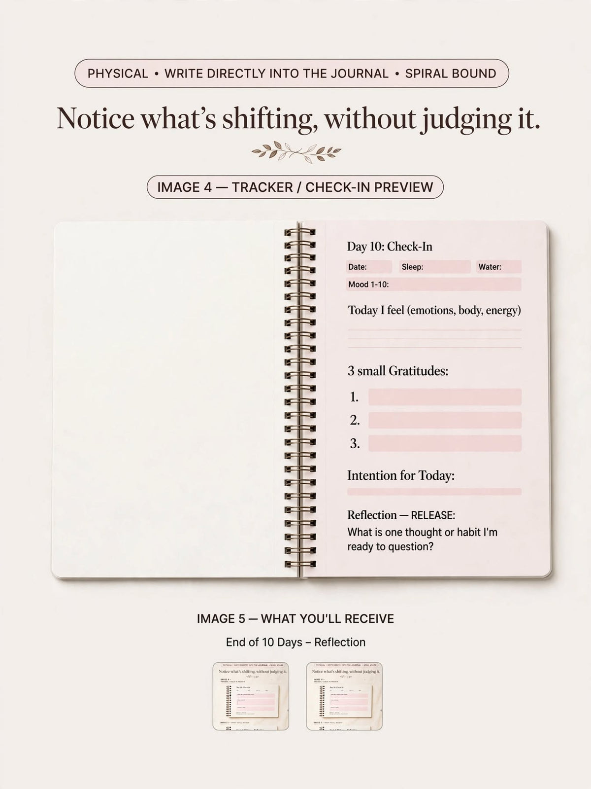 Healing Journal: A 30-Day Journey of Reflection & Realignment I Spiral Bound