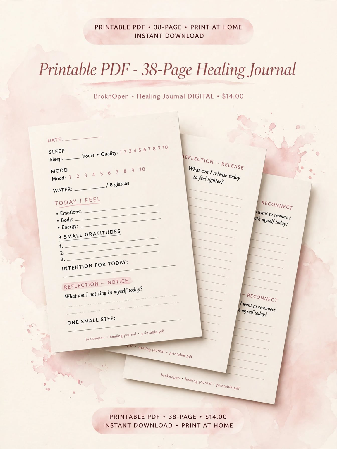 Healing Journal: A 30 Day Journey of Reflection & Realignment I Digital Download